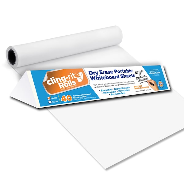 Clingers Cling-rite Economy 40 Dry-Erase Sheets Per Roll, 40PK 1003CLINGRITE - main
